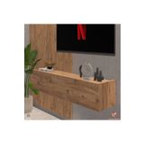 Egecan Mobilya Atlantik Çam 110 Cm Tv Ünitesi Tv Sehpası Duvar Rafı Kitaplık