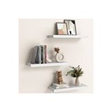 Egecan Mobilya Beyaz Uçan Duvar Rafı 3lü Set (40-40-40)