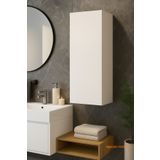 Egecan Mobilya Duvara Monte Tek Kapaklı 3 Raflı Banyo & Kiler Dolabı – Beyaz/suntalam, 85×30×30 cm