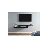 Egecan Mobilya Siyah 100 Cm Tv Ünitesi Tv Standı Duvar Rafı Kitaplık