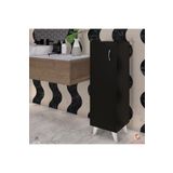 Egecan Mobilya Siyah Tek Kapaklı 3 Raflı Banyo Dolabı Havlu Dolabı Sabunluk Kiler Dolabı Erzak Dolabı Ekmek Dolabı