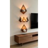 egece ahşap aksesuar Ahşap dekoratif duvar rafı oturma odası duvar süsü salon için raf