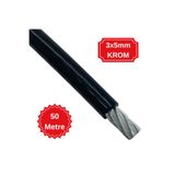 EgeÇelikHalat 3x5mm Siyah İzoleli Krom Çelik Halat Spor Aleti Çelik Halat, Fitness Makine Halatı