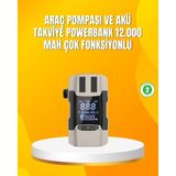 Egecen 12.000 Mah Akü Takviye Powerbank Dahili Hava Dijital Ekranlı - EC001Z-55UI33