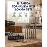 Egecen 16 Parça Bits Adaptör ve Tornavida Ucu Seti - EC001Z-560JC4 - Çok Renkli