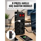 Egecen 2 Metre Güçlü Çoklu Priz 8 Soket Yeni Nesil - EC001Z-561EW0 - Renkli