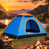 Egecen Buffer® 3 Kişilik Yarı Otomatik Kurulum Kamp Çadırı – Suya Dayanıklı, Taşıma Çantalı Outdoor Aile Çadırı, Piknik, Plaj ve Doğa 200X150X110 cm - 318-Kahve
