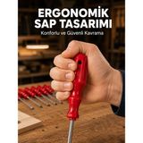 Egecen Çelik 7'li Tornavida Seti Ergonomik Sap Profesyonel Kullanım - EC001Z-561TA3 - Çok Renkli