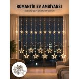 Egecen Iç Mekan Uyumlu Yıldız Peri LED Perde 3x3 Metre Yeni Nesil - EC001Z-5610Y8 - Çok Renkli