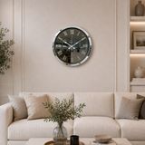 Egecen Krom Platinum Aynalı 40 x 40 cm Duvar Saati - Belirtilmemiş - Pembe