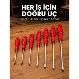 Egecen Manyetik Uçlu 7 Parça Tornavida Seti Düz ve Yıldız Tornavida - EC001Z-561T92 - Çok Renkli