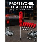 Egecen Profesyonel 7 Parça Tornavida Seti Ergonomik Saplı El Aleti - EC001Z-561T81 - Çok Renkli