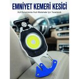 Egecen Şarjlı Acil Durum Feneri Elektronik Çakmak Tornavida ve Emniyet Kemeri Kesicili T - EC001Z-561DM - Çok Renkli