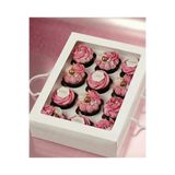 EgeConcept 12 Lİ CUPCAKE KUTUSU ASETAT PENCERELİ İPLİ 35x26x11