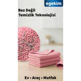 EGEKİM Çok Amaçlı Mikrofiber Bez – Ev, Araç, Mutfak İçin Profesyonel Temizlik 3 Adet Pembe
