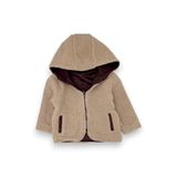 Egelite Erkek Bebek Kışlık Welsoft Kapüşonlu Fermuarlı Kuzu Hırka, 1-2-3-4 Yaş Kışlık Peluş Ceket