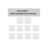 Egem Home 10 lu Güçlü Kendinden Yapışkanlı Kancalar Köşe Rafı Banyo Rafı Duş Rafı Kancası, Su Geçirmez Askı