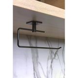Egem Home Siyah Yapışkanlı Rulo Havluluk Peçetelik Banyo Mutfak Askısı