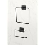 Egem Home Yapışkanlı Kare Havluluk Havlu Askısı ve Tuvalet Wc Kağıtlık Pratik Banyo 2'li Set