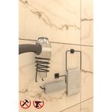 Egem Home Yapışkanlı Kare Havluluk Kare Fön Ve Kare Rulo Havluluk Banyo Aksesuar Seti