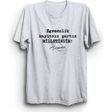 Egemenlik Kayıtsız Şartsız Milletindir, Mustafa Kemal Atatürk, Imza %100 Pamuk Tişört - 3XL - Beyaz