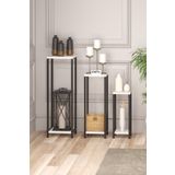 EGEMEV 3Lü Set METAL salon ve hol Dekoratif YAN SEHPA Balkon MASASI cok amaclı sehpa