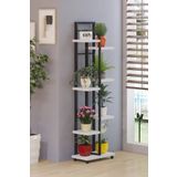 EGEMEV ÇİÇEKLİK STANDI METAL SAKSILIK AHŞAP ÇİÇEK RAFI 8 BÖLMELİ ÇİÇEKLİK 125CM
