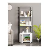 EGEMEV EGEM EV Kitaplık 5 Raflı Çok Amaçlı Dosya Kitap Rafı Ofis Salon Rafı 140 CM 2 KAPAKLI