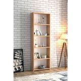 EGEMODÜLER 5 Raflı Kitaplık Dekoratif Kitaplık Modern Kitaplık -Çam