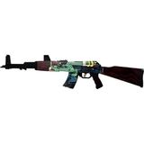 Egenin Sepeti Ahşap Cs-Go Ateş Yılanı Ak-47 Lastik Atar Oyuncak Tüfek - Siyah