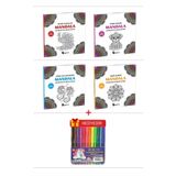 Egenis Çocuklar İçin 4'lü Mandala Boyama Seti (4 Kitap)+12'li Keçeli Kalem Hediyeli