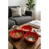 EGESTA Kedi Desenli 3 Parça Kase Seti - 9.5x3cm - 3'lü Çerezlik, Sosluk - Kırılmaz Kahve Yanı İkramlık - Mutfak ve Çeyiz Hediyesi