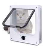 EGETOTA Kedi Kapıları Flap Orta Boy (Dış Boyut 22,1 cm x 19,05 cm), İç Dış Kapılar için 4 Yollu Kilitli Manyetik Evcil Hayvan Kapısı, Kediler Köpek Kedicikleri ve Yavru Kedi için Hava Koşullarına