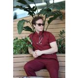 EGEUNIFORM Bordo Cerrahi Takım Likralı Doktor Hemşire Kadın Hastane Forma Üniforma Scrubs Alt Üst Medikal Giyim