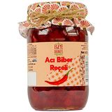 EGEYE DÖNÜŞ Ev Yapımı Geleneksel Acı Biber Reçeli Cam Kavanoz - 450 Gr. (%65-%70 Meyve Oranı)