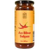EGEYE DÖNÜŞ Ev Yapımı Katkısız Acı Biber Salçası Cam Kavanoz- 500 gr (Acı Süs Biberi, Kapya Biber, Tuz)