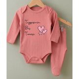Egg Baby Teyzesinin Bir Tanesi Yazılı Hastane Çıkışı 2 Li Bebek Takım Teyze Temalı %100 Pamuk - 0- 3 Ay - Somon