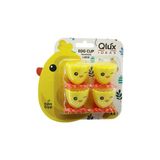 EGG CUP 4PCS YUMURTALIK EMOJİ DESEN - RENKLİ PLASTİK CİVCİV AYAKLI - 1/2 KIRIK YUMURTA KABUK MODEL (4604)