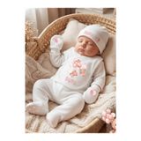 EGGBABY İsimli 5 li Bebek Hastane Çıkış Seti İsme Özel %100 Pamuk Kız Bebek Yenidoğan Seti %100 Pamuk