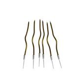 Eğik Pasta Mumu Altın Renkli 6 lı 14 cm