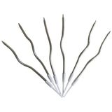 Eğik Pasta Mumu Gümüş Renkli 6 Lı 14 cm
