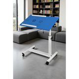 Eğim ve Yükseklik Ayarlı Fanlı Koltuk Kenarı Bölmeli Bilgisayar Laptop Çalışma Sehpası - 45x55 - Mavi