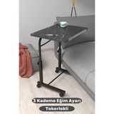 Eğim Yükseklik Ayarlı Laptop Sehpası Kahvaltı Ders Çalışma Bilgisayar Masası Metal Ayak Tek - belirtilmemiş