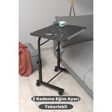 Eğim Yükseklik Ayarlı Laptop Sehpası Kahvaltı Ders Çalışma Bilgisayar Masası Metal Ayak Tek - - - Renkli