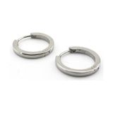 Eğimli Tasarım 18 MM Büyük Boy Halka Çelik Erkek Küpe E625 Çelik