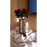 Egindra Metal Tel Hasır Örgülü Özel Tasarım Pampas Vazosu 30 Cm