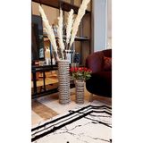 Egindra Metal Tel Hasır Örgülü Özel Tasarım Pampas Vazosu 30 Ve 60 Cm 2Li Set