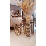 Egindra Metal Tel Hasır Örgülü Özel Tasarım Pampas Vazosu 50 cm