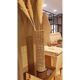 Egindra Metal Tel Hasır Örgülü Özel Tasarım Pampas Vazosu 70 Cm