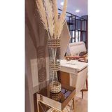 Egindra Metal Tel Hasır Örgülü Özel Tasarım Pampas Vazosu Üç Örgü 55- 60 Cm